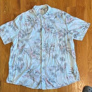 Batik Bay Light Blue Tropical Short-Sleeve Men’s Shirt 3XLT